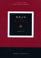 NKJV Compact Bible, Maclaren Series--soft leather-look, brown