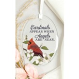 Cardinals Appear When Angels Are Near, Glass Oval Ornament