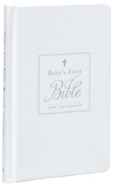 KJV Baby's First New Testament--hardcover, white - Imperfectly Imprinted Bibles