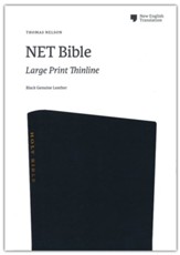 NET Thinline Large-Print Bible--genuine leather, black