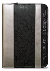 Trust in the Lord, Proverbs 3:5 Zipper Journal, Black and Silver