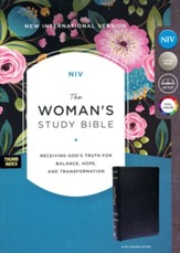 NIV The Woman's Study Bible--genuine leather, black (indexed) - Imperfectly Imprinted Bibles