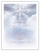 Embossed Baptism Certificates with Cross, 6