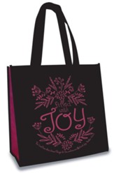 Filled With Joy, Eco Tote, Black and Pink