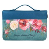 Prayer Changes Things Floral Bible Cover, Teal, Large