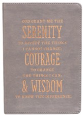 Serenity Prayer Journal, LuxLeather, Gray