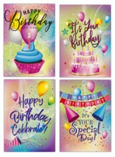 Happy Birthday, Party Colors, Cards, Box of 12