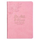 Be Still and Know Slimline LuxLeather Journal, Pink
