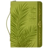 You Are My Refuge, Green and Gold Palm Frond, Bible Cover, X-Large