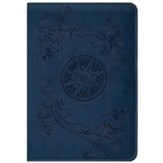 Flying Compass Zippered Journal, Navy Blue