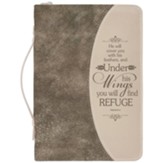 Psalm 91:4 Bible Cover, Gold Flecked Brown, X-Large