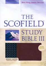 NKJV Scoffield Study Bible III, Basketweave BK/BG,  Bonded Leather, Thumb-Indexed