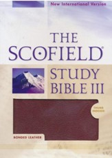 NIV Scofield Study Bible III, Burgundy Bonded Leather, Thumb Indexed 1984
