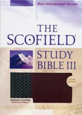 The NIV Scofield Study Bible III (1984), bonded leather  basketweave, black/burgundy--indexed