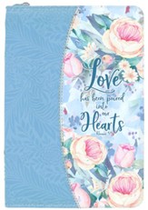Love Zipped Journal, Blue Floral