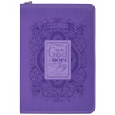 Hope of God Zippered Journal, Purple