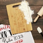 Personalized, Bamboo Cutting Board, with Handle,  Monogram