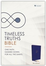 NET Timeless Truths Bible, Comfort Print--soft leather-look, blue