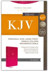 KJV, End-of-Verse Reference Bible, Personal Size Large Print, Leathersoft, Pink, Red Letter, Comfort Print