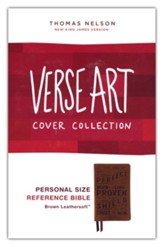 NKJV, Personal Size Reference Bible, Verse Art Cover Collection, Leathersoft, Tan, Red Letter, Comfort Print