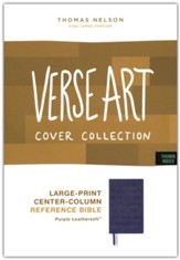 KJV, Large Print Center-Column Reference Bible, Verse Art Cover Collection, Leathersoft, Purple, Red Letter, Thumb Indexed, Comfort Print - Slightly Imperfect