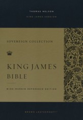 KJV Wide-Margin Reference Bible, Sovereign Collection, Comfort Print--soft leather-look, brown