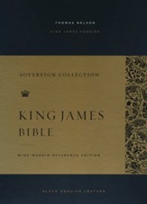 KJV Wide-Margin Reference Bible, Sovereign Collection, Comfort Print--genuine leather, black - Slightly Imperfect