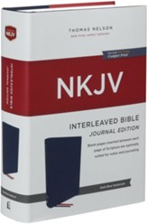 NKJV Interleaved Bible, Journal Edition, Comfort Print--hardcover, blue