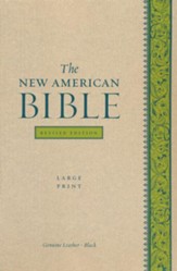 The New American Bible, Genuine Leather, Black,      Large Print, Revised Edition