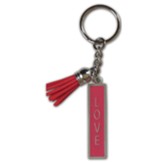 Love Keychain, Pink With Tassel