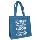 All Things Work Together For Good Eco-tote, Blue (Romans 8:28)