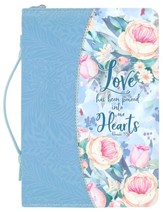 Love Bible Cover, Blue Floral, XX-Large