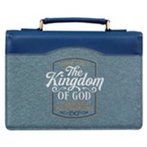 Seek First The Kingdom of God Bible Cover, Blue, Medium