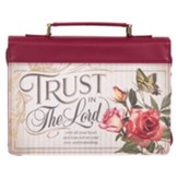 Trust In the Lord Floral Bible Cover, Burgundy, Medium