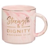 Strength & Dignity Pink Marbled Mug