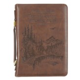Wings Like Eagles, Bible Cover, Brown, Extra Large