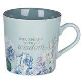 Wisdom Mug, Blue Two-tone Floral
