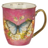 Be Still Mug, Pink & White Butterfly