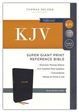 KJV Super Giant-Print Reference Bible, Comfort Print--bonded leather, brown