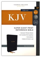 KJV Super Giant-Print Reference Bible, Comfort Print--bonded leather, brown (indexed)