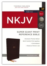 NKJV Super-Giant Print Reference Bible, Comfort Print--bonded leather, brown (indexed) - Slightly Imperfect