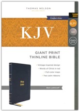 KJV Thinline Giant-Print Vintage Series, Comfort Print--soft leather-look, black (indexed)
