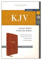 KJV Thinline Giant-Print Vintage Series, Comfort Print--soft leather-look, tan