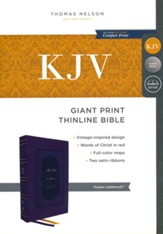 KJV Thinline Giant-Print Vintage Series, Comfort Print--soft leather-look, purple