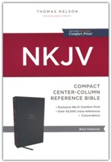 NKJV Compact Center-Column Reference  Bible, Comfort Print--hardcover