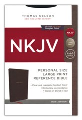 NKJV Holy Bible Personal Size Large Print Reference Bible, Comfort Print--soft leather-look, black