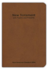 NAS 2020 New Testament with Psalms and Proverbs - Brown Flus  h-Cut Coated Fiber Soft Cover