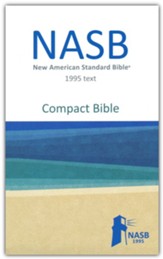 NASB Compact Text Bible--soft leather-look, black