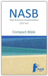NASB Compact Text Bible--soft leather-look, blue