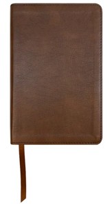 NASB Compact Text Bible--soft leather-look, brown